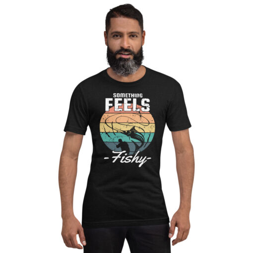 Fishing Funny Quote Something feels fishy Retro Vintage Short-Sleeve Unisex T-Shirt