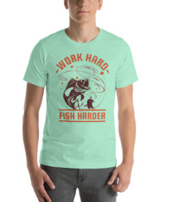 Work hard fish Harder Fishing Short-Sleeve Unisex T-Shirt