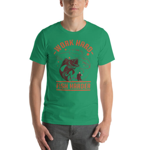 Work hard fish Harder Fishing Short-Sleeve Unisex T-Shirt - Image 4