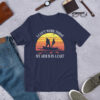 Funny Fishing Retro Sunset I Can't Work Today My Arm Is In a Cast Fisherman Short-Sleeve Unisex T-Shirt - Image 3