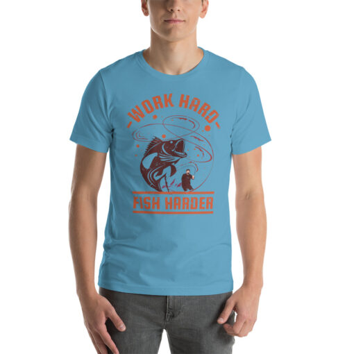 Work hard fish Harder Fishing Short-Sleeve Unisex T-Shirt - Image 5