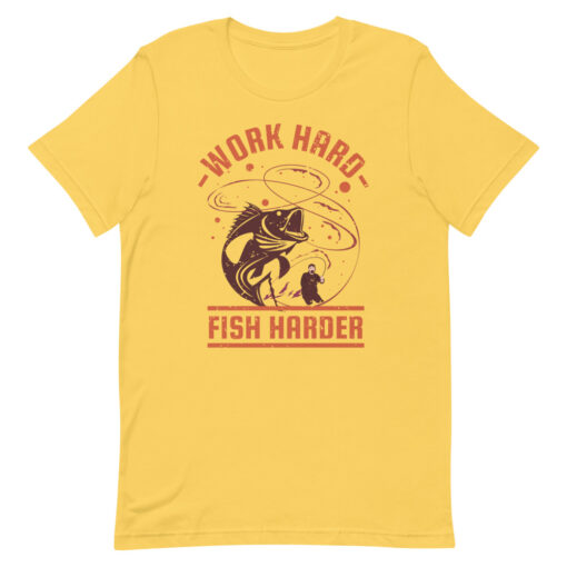 Work hard fish Harder Fishing Short-Sleeve Unisex T-Shirt - Image 2