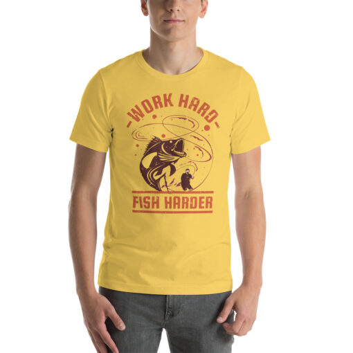 Work hard fish Harder Fishing Short-Sleeve Unisex T-Shirt - Image 7