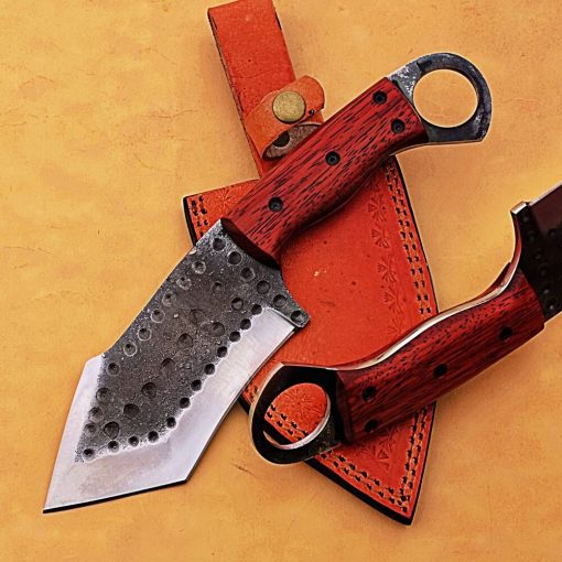Handmade High Carbon Steel Knife with Batook Wood Handle & Sheath - Original Craftsmanship - Image 4