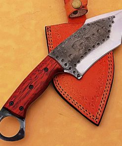 Handmade High Carbon Steel Knife with Batook Wood Handle & Sheath - Original Craftsmanship