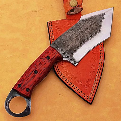 Handmade High Carbon Steel Knife with Batook Wood Handle & Sheath - Original Craftsmanship