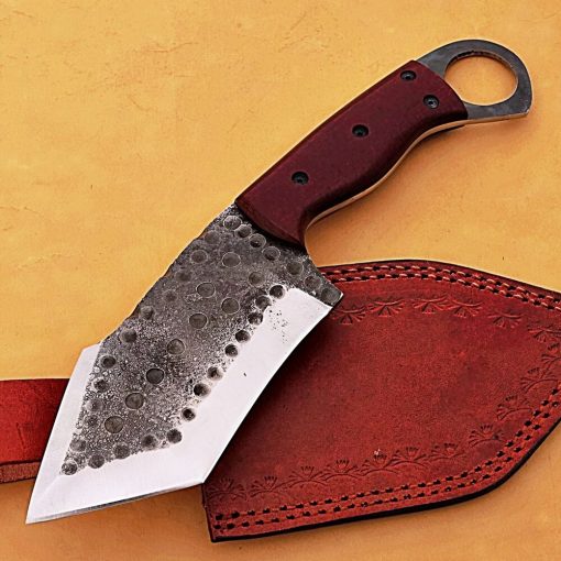 Custom Handmade High Carbon Steel Knife with Micarta Handle & Sheath