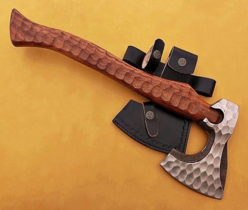Custom Handmade High Carbon Forging Hunting Axe with Leather Sheath