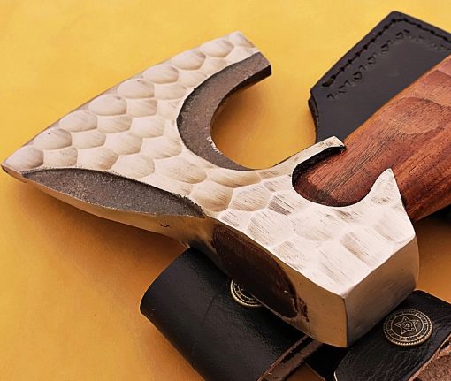 Custom Handmade High Carbon Forging Hunting Axe with Leather Sheath - Image 2