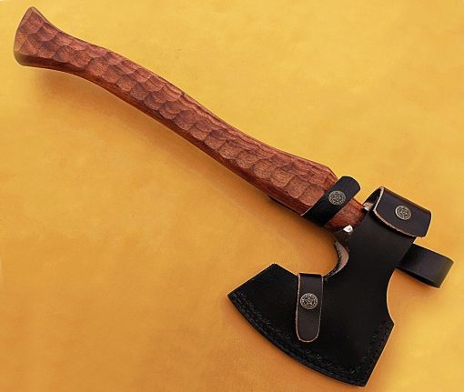 Custom Handmade High Carbon Forging Hunting Axe with Leather Sheath - Image 6