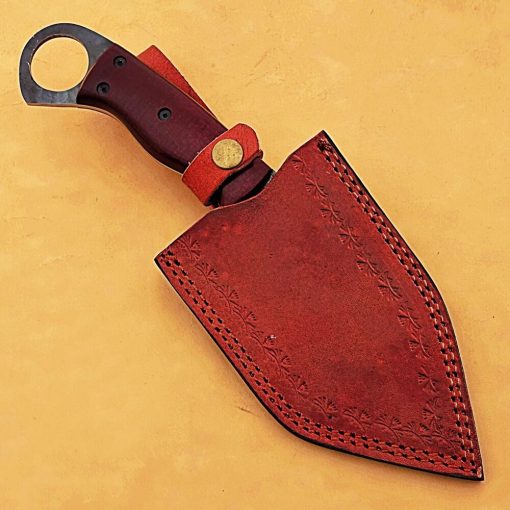 Custom Handmade High Carbon Steel Knife with Micarta Handle & Sheath - Image 5